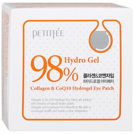 Патчи Petitfee гидрогелевые под глаза с коэнзимом Q10 и 98% содержанием коллагена 60 штук