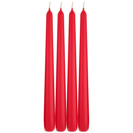 Свечи конусные Bolsius красные 245х24мм 4 штуки