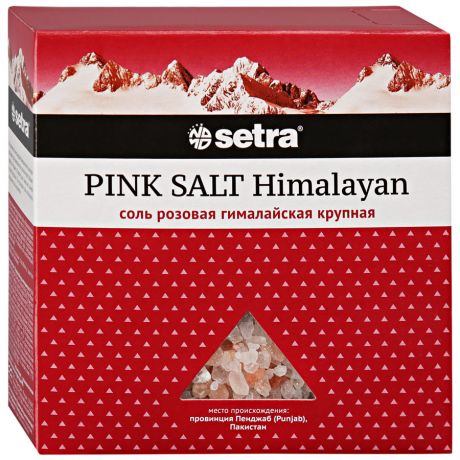 Соль Setra розовая гималайская пищевая крупная 0,5кг
