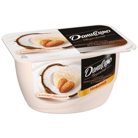 Продукт Даниссимо творожный со вкусом кокосового мороженого и с миндалем 6.0% 130 г
