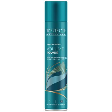 Лак Прелесть Professional для волос Volume Power Сверхобъем сверхсильной фиксации 0,3л