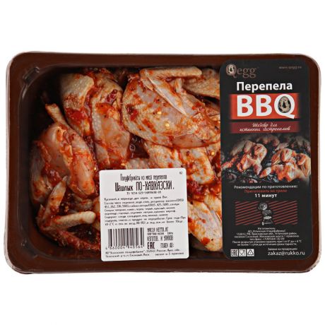 Шашлык из мяса перепелов Qegg по-кавказски охлажденный в лотке 500 г