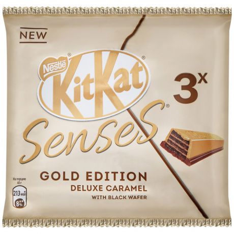 Шоколад KitKat Senses белый с добавлением карамели и молочный шоколад с хрустящей вафлей 3*40г