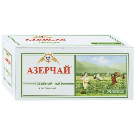 Чай Азерчай Классический зеленый 25 пакетиков по 2 г