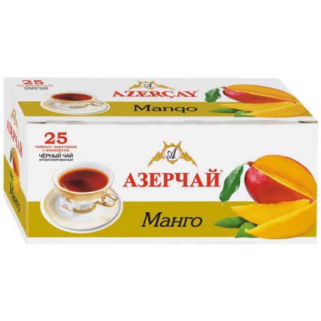 Чай Азерчай черный с манго 25 пакетиков по 1.8 г
