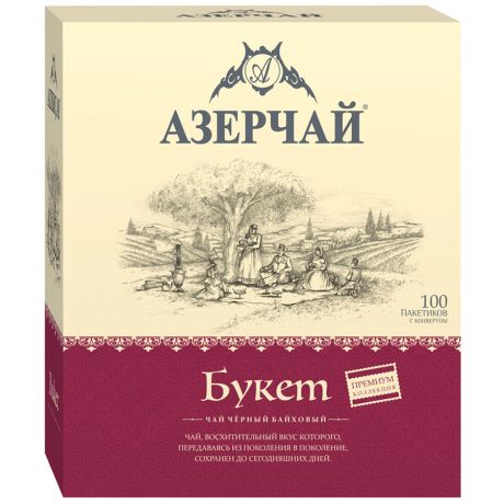 Чай Азерчай Премиум Букет черный 100 пакетиков по 1.6 г
