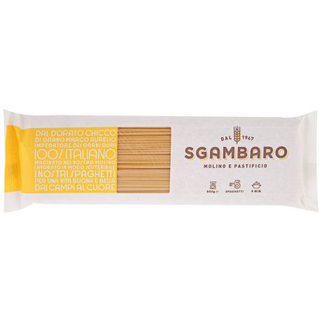 Макаронные изделия Sgambaro Spaghetti №5 trafilati in bronzo 0,5кг