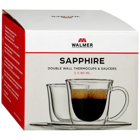 Набор из 2-х кофейных пар Walmer SAPPHIRE 80мл