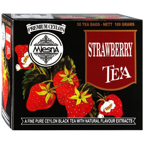 Чай Mlesna Strawberry Tea черный с ароматом клубники 50 пакетиков по 2 г