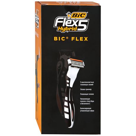 Набор подарочный Bic Flex 5 Hybrid Станок 2 кассеты пена для бритья 0,25л