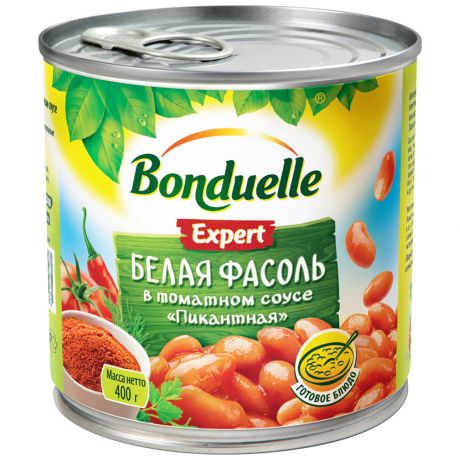 Фасоль Bonduelle Пикантная белая в томатном соусе 400 г