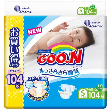 Подгузники Goon S (4-8 кг, 104 штуки)