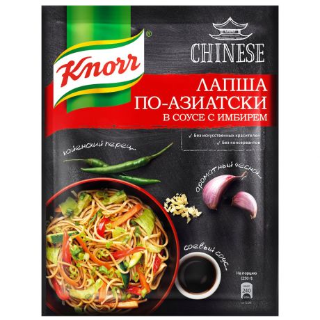 Приправа Knorr На второе Лапша по-азиатски в соусе с имбирем 30г