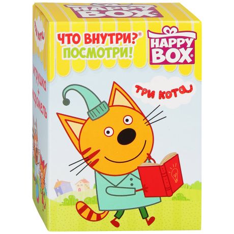 Фигурка и карамель Три Кота Happy Box в коробочке 18г