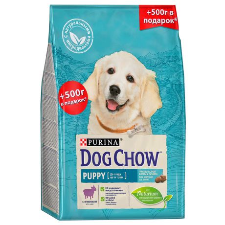 Корм сухой Dog Chow для щенков с ягненком 2кг + 0,5кг