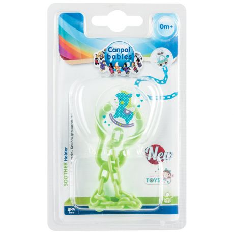 Клипса-держатель Canpol Babies Toys для пустышек зелёный 0 месяцев+
