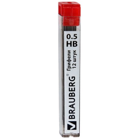 Грифели запасные Brauberg Hi-Polymer HB, 0,5 мм 12 шт