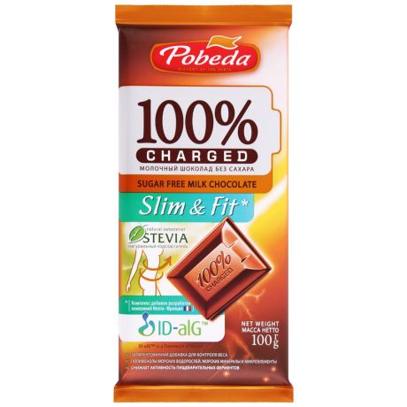 Шоколад Победа вкуса Чаржед молочный Слим энд фит без добавления сахара 100г