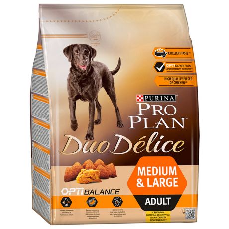 Корм сухой Pro Plan Duo Dеlice для взрослых собак с курицей и рисом 2,5кг