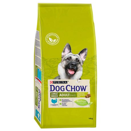 Корм сухой Dog Chow для взрослых собак крупных пород с индейкой 14кг
