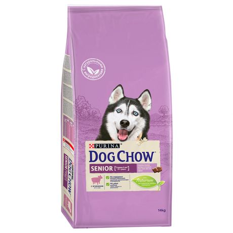 Корм сухой Dog Chow для взрослых собак старше 9 лет с ягненком 14кг