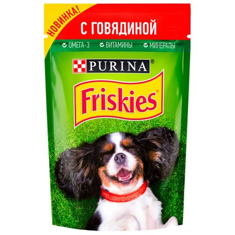 Корм Friskies влажный для взрослых собак с говядиной 85г