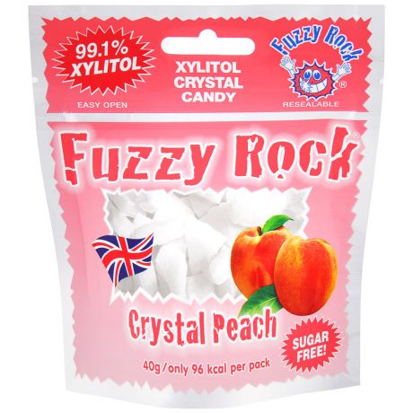 Кристаллы Fuzzy Rock из березового ксилитола с персиком 40г