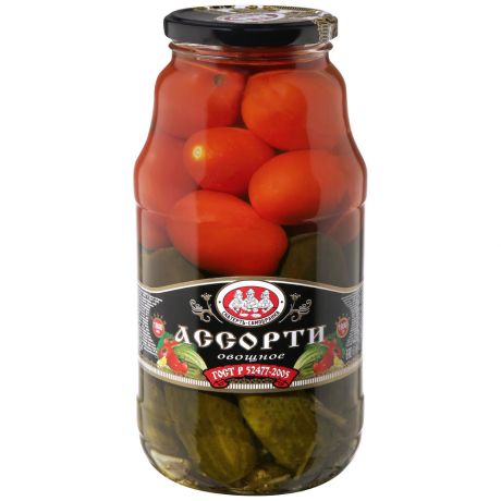 Ассорти Скатерть-Самобранка из огурцов и томатов 1.8 кг