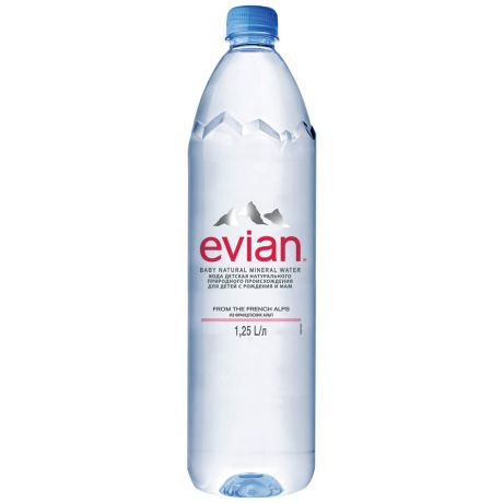 Вода Evian питьевая негазированная c 0 месяцев 1.25 л