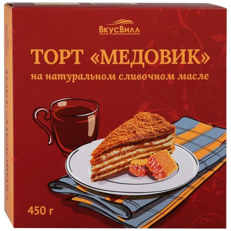 Торт ВкусВилл Медовик замороженный 0,45кг