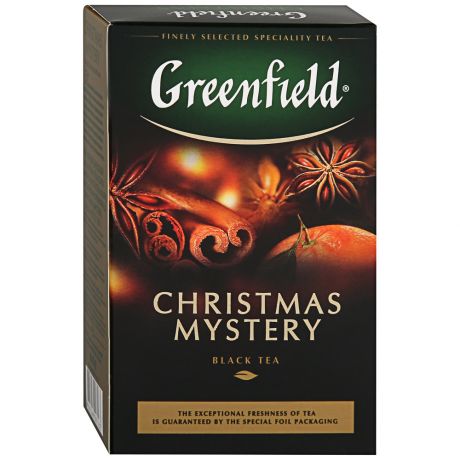 Чай Greenfield Christmas Mystery черный листовой с ароматом апельсина и лимона 100 г