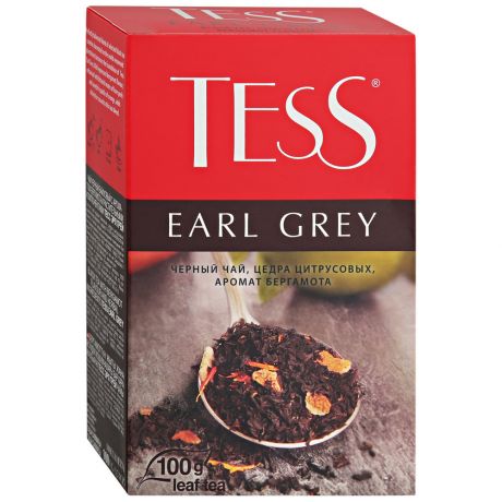 Чай Tess Earl Grey черный листовой с ароматом бергамота 100 г