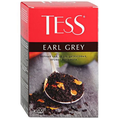 Чай Tess Earl Grey черный листовой с ароматом бергамота 200 г