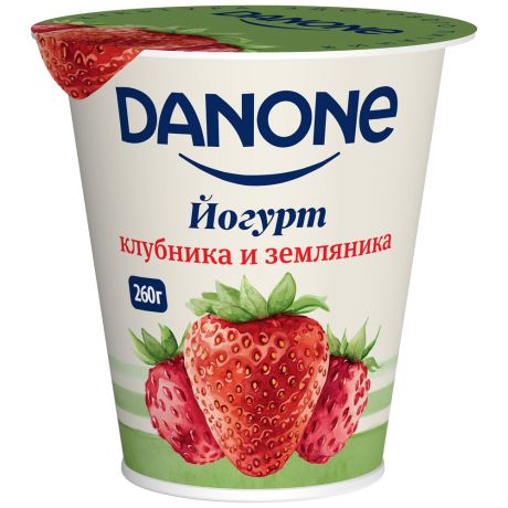Йогурт Danone клубника и земляника 2.8% 260 г