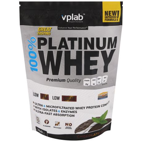 Протеин VpLab 100% Платинум Вей шоколад мята 0,75кг