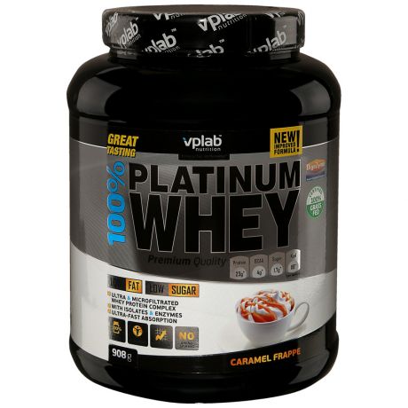 Протеин VpLab Nutrition 100% Platinum Whey карамельный фраппе 0,908кг