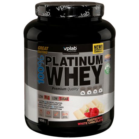 Протеин VpLab Nutrition 100% Platinum Whey малина-белый шоколад 0,908кг