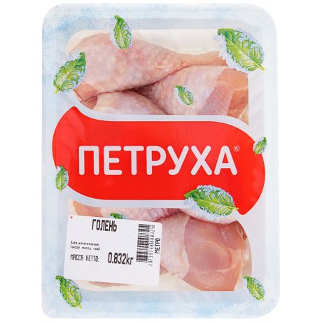 Голень цыпленка-бройлера Петруха замороженная в лотке 0.6-1 кг