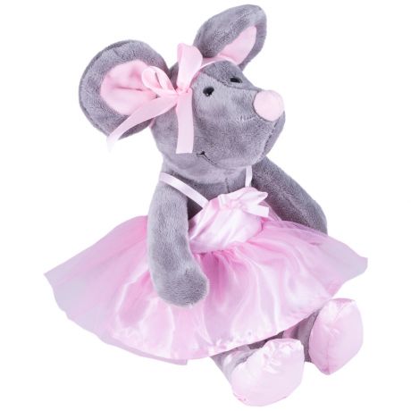 Мягкая игрушка Мышь Softoy в розовом платье 26 см