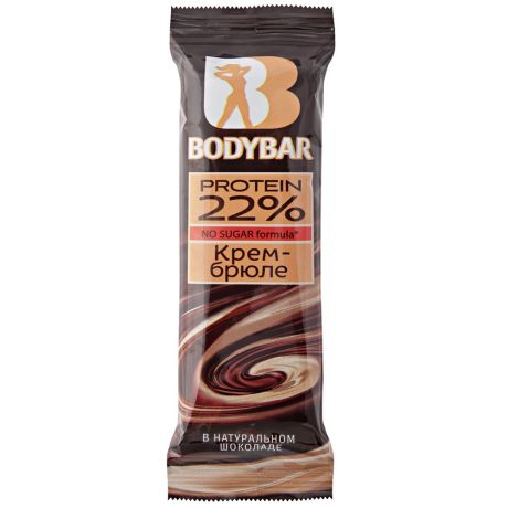 Батончик Bodybar протеиновый 22% Крем-брюле в горьком шоколаде 50г