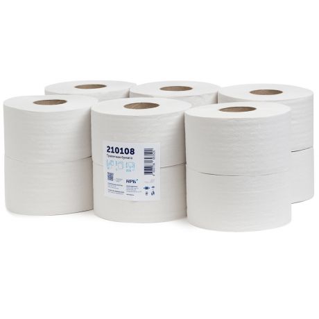 Бумага туалетная Basic для 1-слойная 12 рулонов