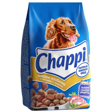 Корм Chappi сухой для собак Сытный мясной обед Мясное изобилие с овощами и травами 0,6кг