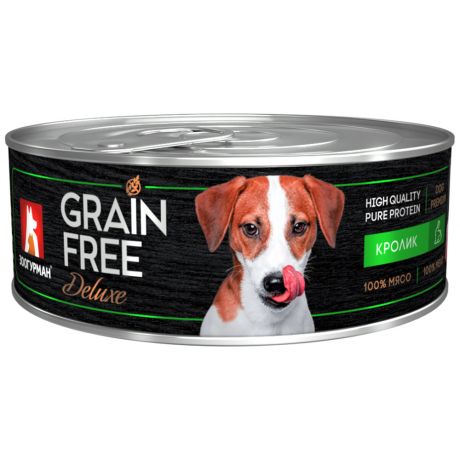 Корм влажный Зоогурман Grain Free для собак кролик 100г