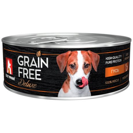 Корм влажный Зоогурман Grain Free для собак гусь 100г