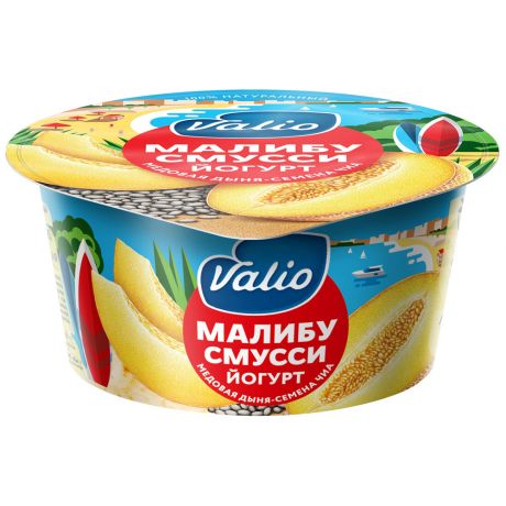 Йогурт Valio Clean label Малибу смусси медовая дыня семена чиа 2.6% 140 г