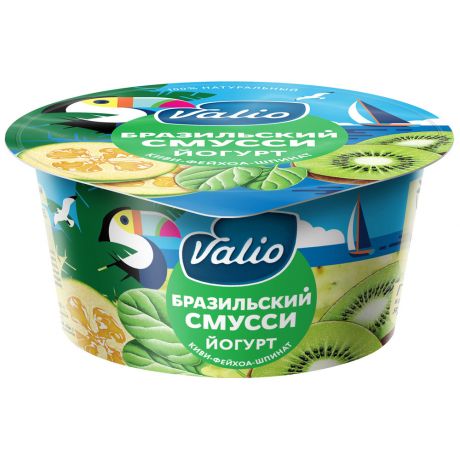 Йогурт Valio Clean label Бразильский смусси киви фейхоа шпинат 2.6% 140 г