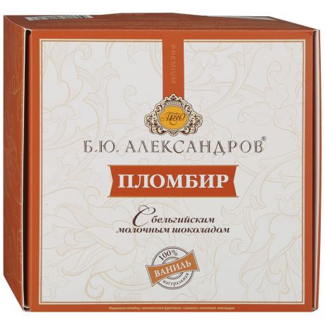 Мороженое Б.Ю. Александров пломбир в молочном шоколаде с ванилью 4 штуки по 100 г