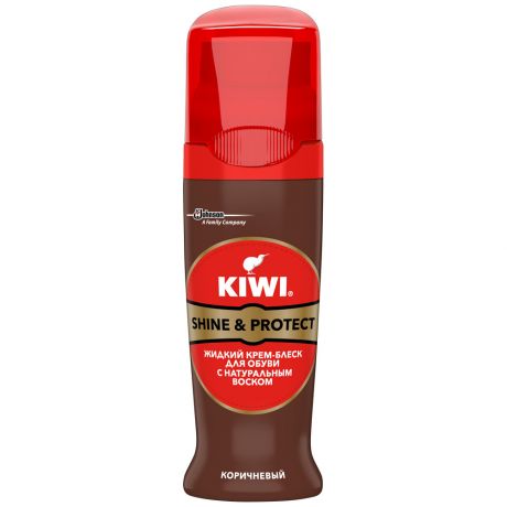 Крем-блеск для обуви Kiwi Shine & Protest жидкий коричневый 75 мл