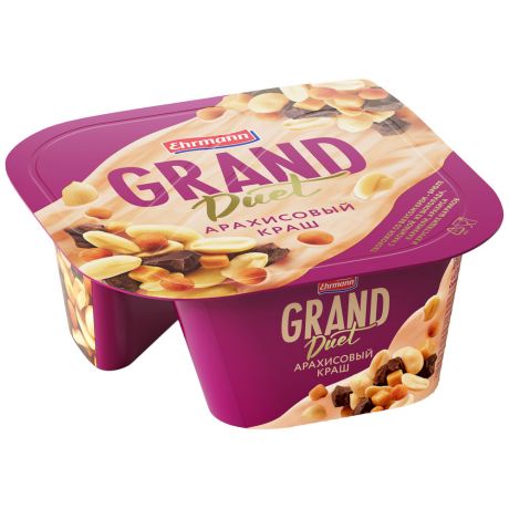 Десерт Grand Duet творожный со вкусом крем-брюле арахисовый краш 8.1% 135 г