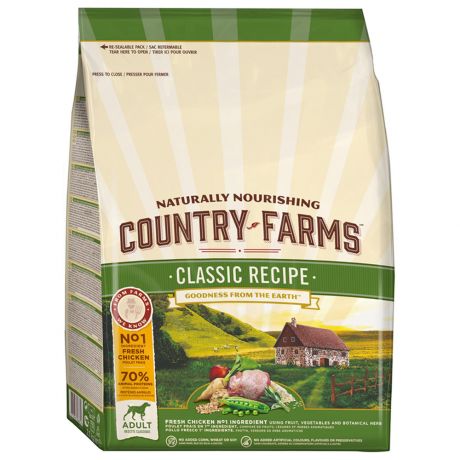 Корм сухой Country Farms для взрослых собак классический с высоким содержанием курицы 2,5кг